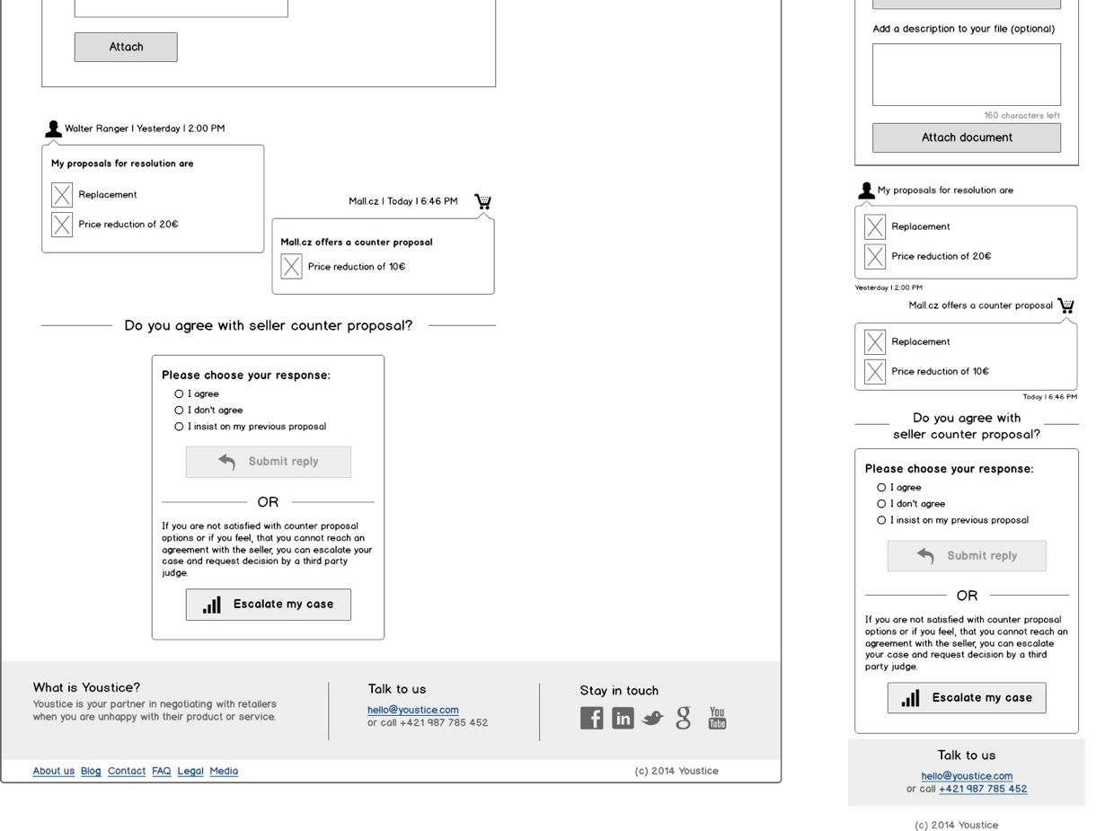 Youstice - Wireframes